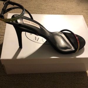 Rainbow sparkly Strappy high heels!